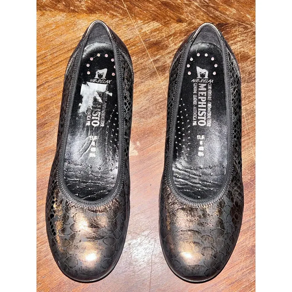 Mephisto Emilie Brown Bronze Velvet Leather Ballet Flats Comfort Shoes US 8.5